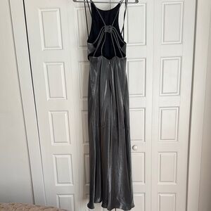 Elegant Silver Evening Gown
